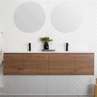 Vanity Bilik Mandi Gantung Dinding Berkembar